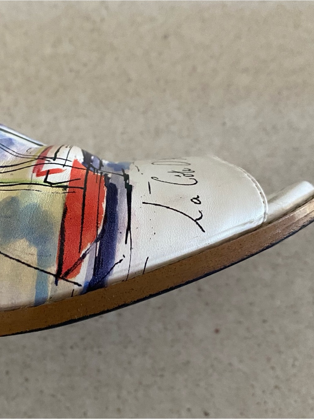J. Renee Côte d’Azur Watercolor Print Slide Sandals Women’s 7M - Picture 7 of 8